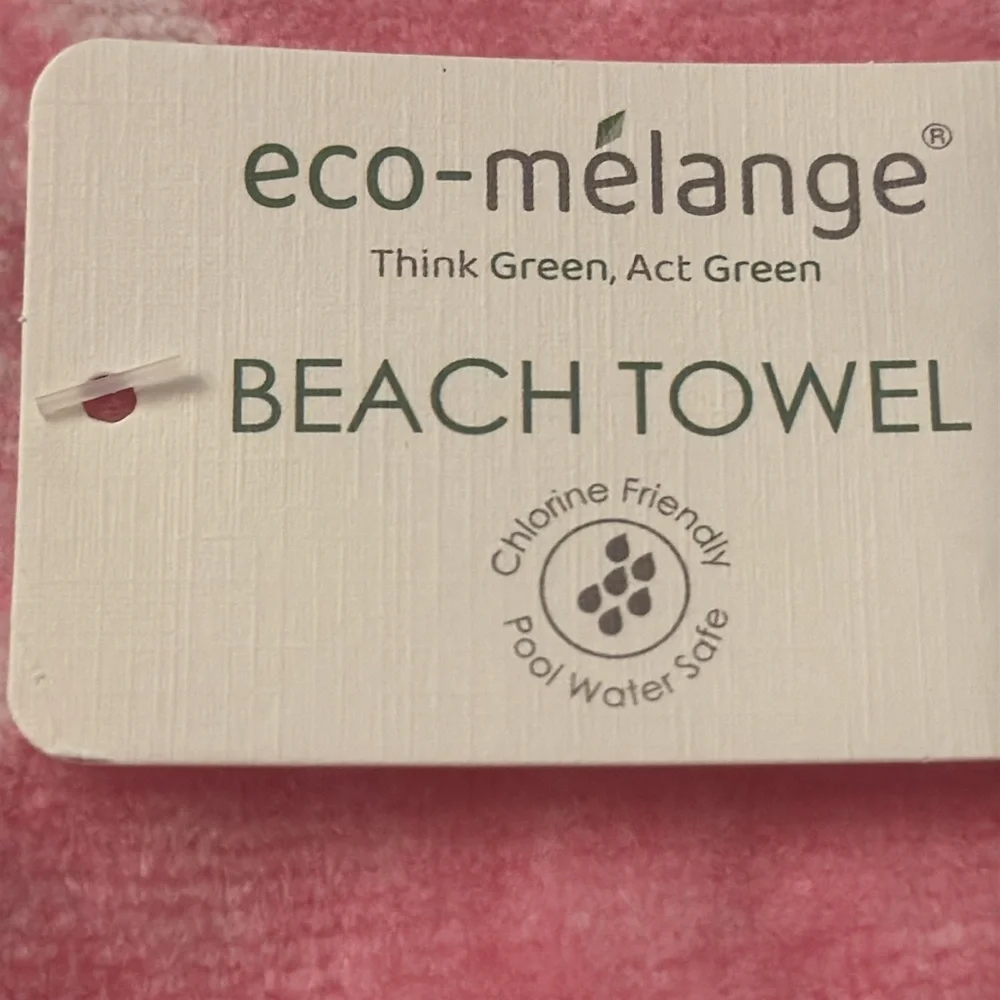 ECO-MELANGE BEACH TOWEL - Pink Martini Glass Patterned - Reversible